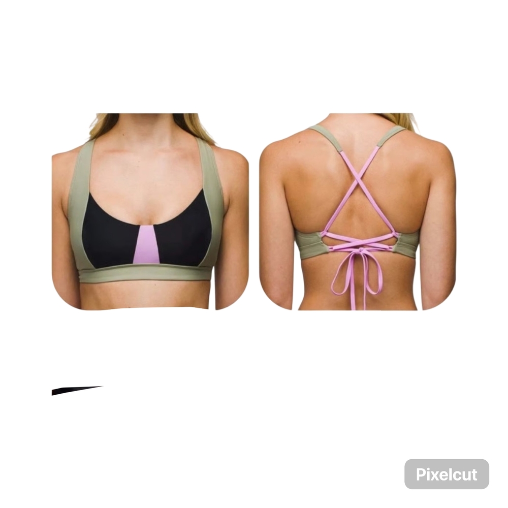 NWT Size XL Prana Olive and Pink Crossback Swim top